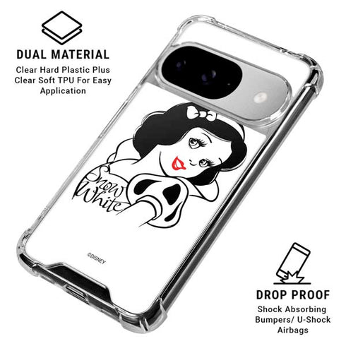 Disney Snow White Black and White Art Google Pixel 10 Clear Case